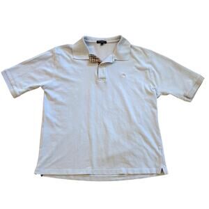 Burberry Polo Shirt Mens Large Short Sleeve Nova Check Placket Made in England